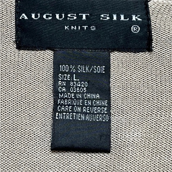 Cardigan Sweater Sleeveless Top Fitted August Silk Knits Vintage Embroidered - Picture 10 of 10